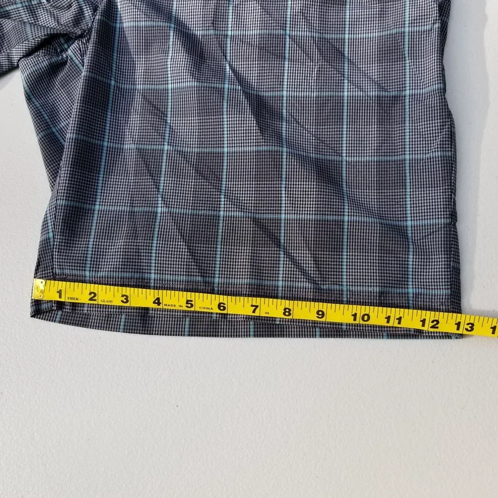 PGA Tour Golf Shorts Mens Grey Blue Windowpane Check Flat Front 9